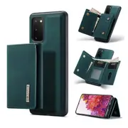 DG MING For Samsung Galaxy S20 FE Premium Trifold Wallet Leather Case With 2-in-1 Magnetic Detachable Card Holder Pocket Cover - Blue