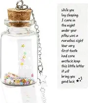 Tooth Fairy Letter with Keepsake Box Tooth Lost Memorial Bottle Gift Boy or Girl Shiny Star with Message Cloth