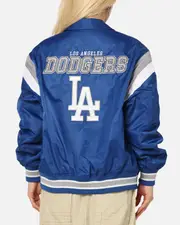 [New Era] New Era Los Angeles Dodgers Mlb Retro Stadium Jacket Blue - Size M M Blue