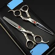 Hair Cutting Scissors, 6 inch Professional Steel Retro Sunflower Set Cutting Barber Makeup thinning Shears Hairdressing Scissors