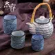 日式陶瓷茶壺 手繪海浪茶壺 泡茶器 提梁單壺 高溫壺 和風手提壺