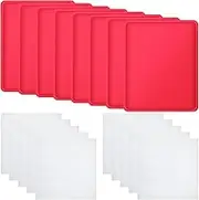 8 Pcs Silicone Dehydrator Mats 10 Pcs Mesh Screen Dehydrator Sheets Nonstick Reusable Fruit Dryer Trays for Jerky Fruit Herbs Flax Crackers Crust Tray (Red)