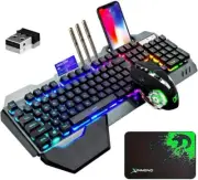 Wireless Gaming Backlit Rechargeable Keyboard and 7 Color Gaming Mouse 1259