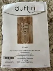 Duftin TJ1000 Macrame Hanging Wall Art Kit 88-014 Natural With Gray Diamonds NIP