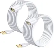 Costyle USB Extension Cable White 15Ft, 2 Pack USB 2.0 Extender Cable Type a Mal