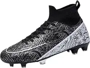 [DKHHN] Men's Soccer Shoes Football Cleats High-Tops Lace-Up Non-Slip Spikes Outdoor AG/FG Baseball Lacrosse Rugby Combat Boots