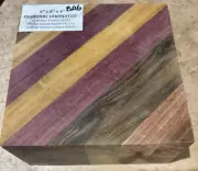 ONE EXOTIC DIAGONAL LAMINATED BOWL BLANK WOOD LUMBER TURNING 6" X 6" X 3" BAG