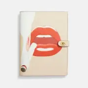 Coach x Tom Wesselmann Cigarette Smoking Red Lips Leather Notebook NWT