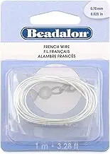Beadalon French Wire, 0.70 mm / .028 in, Silver Plated, 1 Meter