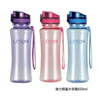 在飛比找momo購物網優惠-【LINOX】強力彈蓋太空瓶650ML-3入組(運動水瓶/提