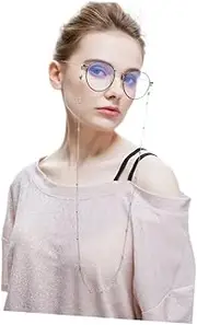 [Beavorty] 4Pcs Beaded Eyeglass Chain Fashion Plated Metal Eyewear Straps for Sunglasses Glasses Durable Slip Hanging Rope Golden Rose Gold Silver Black