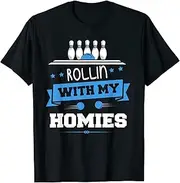 [VidiAmazing] Rollin with My Homies Retro Bowling ds391 T-Shirt