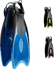 Cressi Snorkeling Adjustable Fins for All Family - Long Blade Versatile Open Heel Flippers - Palau: Made in Italy