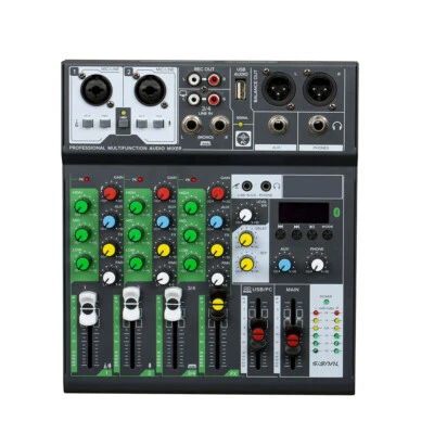 Professional Bluetooth Audio Mixer Sound Card Interface Console Phantom Power