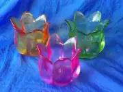 Circleware 3 Piece Glass TULIP 3.5" Tea Light Candle Holder Set