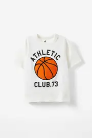 [Cotton On Kids] Cotton On Kids - Jonny Short Sleeve Graphic Print Tee - Vanilla/athletic club 73 5 VANILLA/ATHLETIC CLUB 73