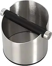 COOLHIYA Coffee Accessory Espresso Grounds Knock Box Large Capacity Black Easy to Move Coffee Corner Station Accessories