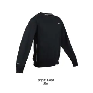 【NIKE 耐吉】男長袖圓領T恤-DRI-FIT 大學T 慢跑 上衣 黑白(DQ5821-010)