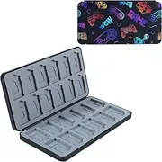 Game Card Case for Nintendo Switch,Switch Card Case with 24 Game Card Slots and 24 Micro SD Card Storage,Magnetic Game Card Storage Box,Hard Shell Game Holder Cartridge Case,Silicone Lining,Flower