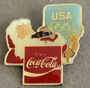 SANTA CLAUS ENJOY COCA-COLA 1972 USA OLYMPICS PIN