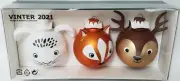 Ikea Vinter 2021 Animal Christmas Ornaments Decoration 3 Ball Set Fox Hare Deer