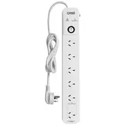 Crest 6 Outlet Switch Powerboard Surge Protected 1.2m