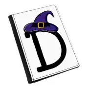 Letter D Witches Wizard Hat Passport Holder Cover Case Witch Halloween Alphabet
