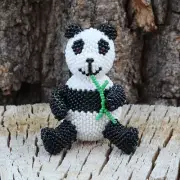 NATIVE AMERICAN BEADWORK ZUNI BEADED PANDA BEAR BY HOLLIE BOOQUA