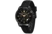 Maserati Successo Chronograph Silicone Strap Black Dial Quartz R8871621011 Men's Watch