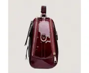 Women Patent Leather Seashell Bags Shoulder Bag (Claret)