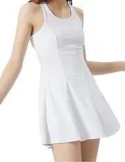 [1a1a] Womens Tennis Dress, Athletic Dresses for Ladies with Built-in Bra Shorts Pockets Workouts Dress for Active Sports