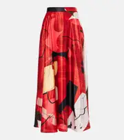 [Roksanda] Roksanda Ameera printed satin maxi skirt AU 14 multicoloured
