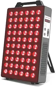 BONTANNY Red Light Device, 660nm 850nm Red Light Panel with 60 Pcs Dual Chips LEDs, Timer, Hanging Kit & Adjustable Stand for Home Office & Gym, BO-300 (Black)