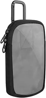 MP3/MP4 Portable Storage Bag with Buckle Dustproof with Convenient Clear Window for Direct Operation Black