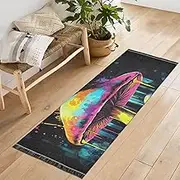 QGBYMX Mushroom Colors Closeup Washable Runner Rug 2’ x 6’ Non Slip Kitchen Runner Rug for Hallways Entryway Patio Living Room Floor Carpet Runner- Soft Thin Mat for Family Pet