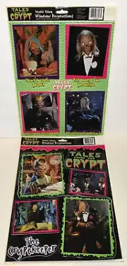 2 Sheets Of Rare Vtg Tales From The Crypt Keeper Static Window Cling Decorations