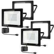 4Pack LED Flood Light Outdoor,50W LED Work Light 5500lm with 6FT US Plug,IP66...