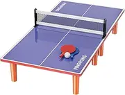 Portable Pong Table, Pong Table Set, Kids Table Tennis, Small Pong Table, Stable Table Tennis, with 2 Paddles 1 Ball Compact and Space-Saving Design Easy Assembly for Kids Adults