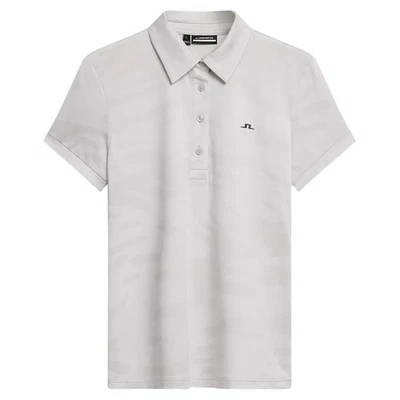 J.Lindeberg Women Alaya Jacquard Golf Polo Neptune Jacquard Light Gray - SS24
