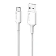 Alogic ELPCA201-WH 1m Elements Pro USB-C to USB-A Cable 3A 480Mbps Charge Sync & Power White