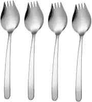 Ciieeo 4pc Set Stainless Steel Salad Fork Spoon Restaurant Grade Easy to Clean