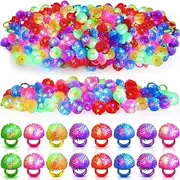 Leyndo LED Light up Rings Bumpy Jelly Rubber Rings, Glow Ring LED Glow in The Dark Party Favors Finger Lights for Kids Birthday Christmas Party Supplies Concert Shows
