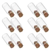 12 Pcs Wishing Bottle Small Glass Bottles with Cork Stoppers Jars