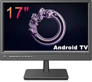 KCR Smart TV,17 Inch LED Digital DVB-T2, Portable TV freeview,Support RJ45,USB Jack,Earphone Output,Coaxial Remote Control,AV Input,HDMI in,Black