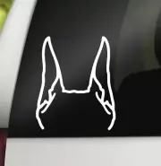 Doberman Ears White Vinyl Decal Car Truck Windows Laptop Tablet Notebook