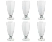 6Pcs Milkshake Glasses Clear Soda Sundae Dessert Glasses Footed Ice Cream Cups