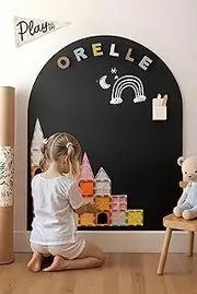 Orelle MagicWall | Magnetic Wall Decal Arch | Peel and Stick Magnetic Chalkboard for Wall | Kids Wall Decals | Playroom Essentials | Includes Chalk & Holder | Large | 31 x 39 | Black