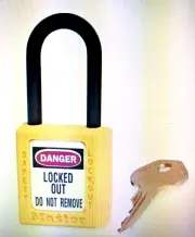 MASTER LOCK 406YLW Lockout Padlock, Keyed Diff., Yellow, 1-3/4"H - NIB