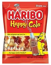 Haribo Gummi Candy, Happy Cola, 5 Ounce [4-Bags]