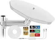 Outdoor TV Antenna 360° Omni-Directional Reception 120+ Miles Long Range Enhanced VHF and UHF 4K HDTV Antenna for Added Stability, Digital Antenna for Camper/Attic/RV - 33FT RG6 Coax Cable (TV084-2)